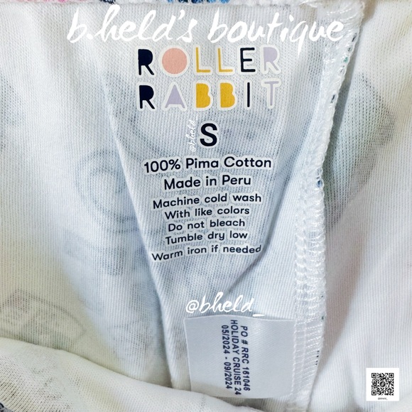 Roller Rabbit Party In The USA Long Sleeve Polo Pajamas in White Size S NWT - Picture 13 of 17